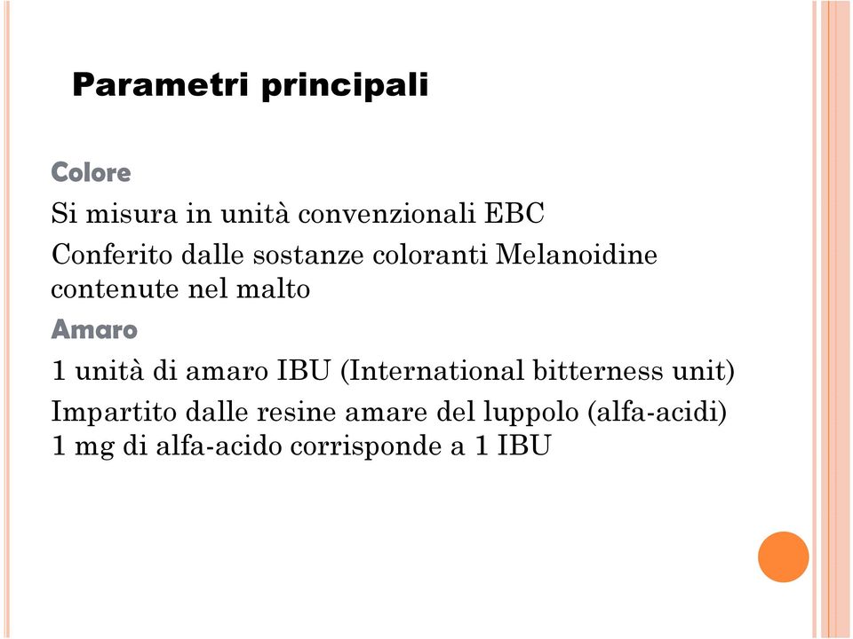 Amaro 1 unità di amaro IBU (International bitterness unit) Impartito