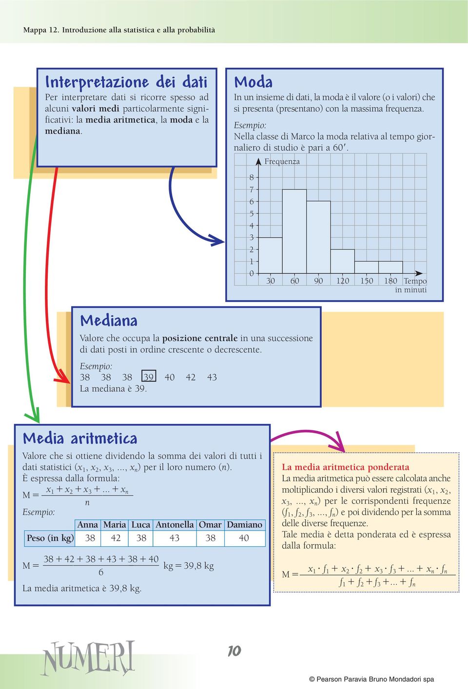 mediana. Moda In un insieme di dati, la moda è il valore (o i valori) che si presenta (presentano) con la massima frequenza.