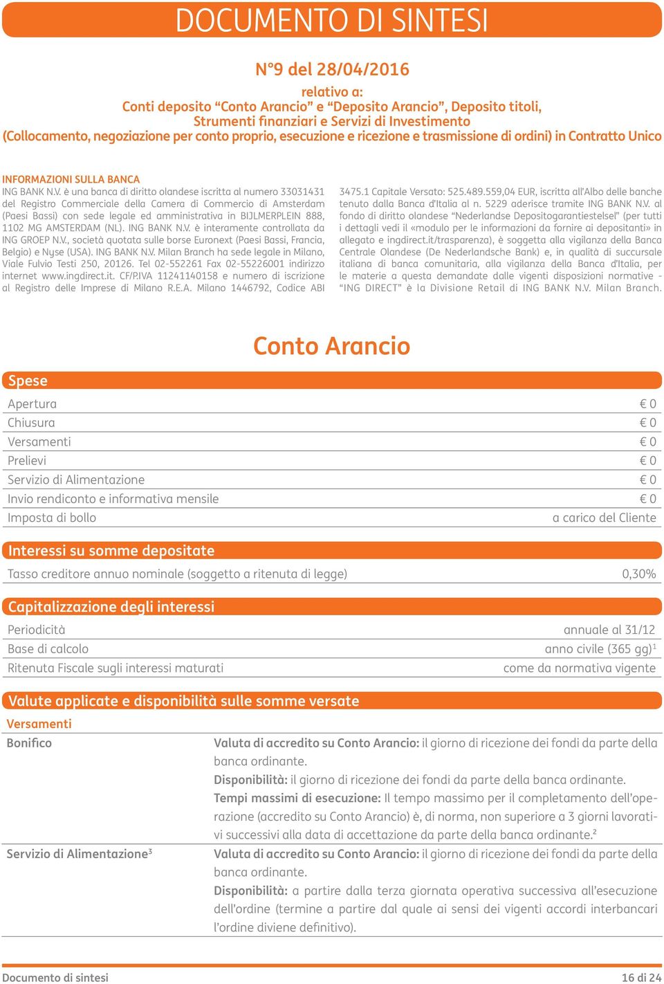 è una banca di diritto olandese iscritta al numero 33031431 del Registro Commerciale della Camera di Commercio di Amsterdam (Paesi Bassi) con sede legale ed amministrativa in BIJLMERPLEIN 888, 1102