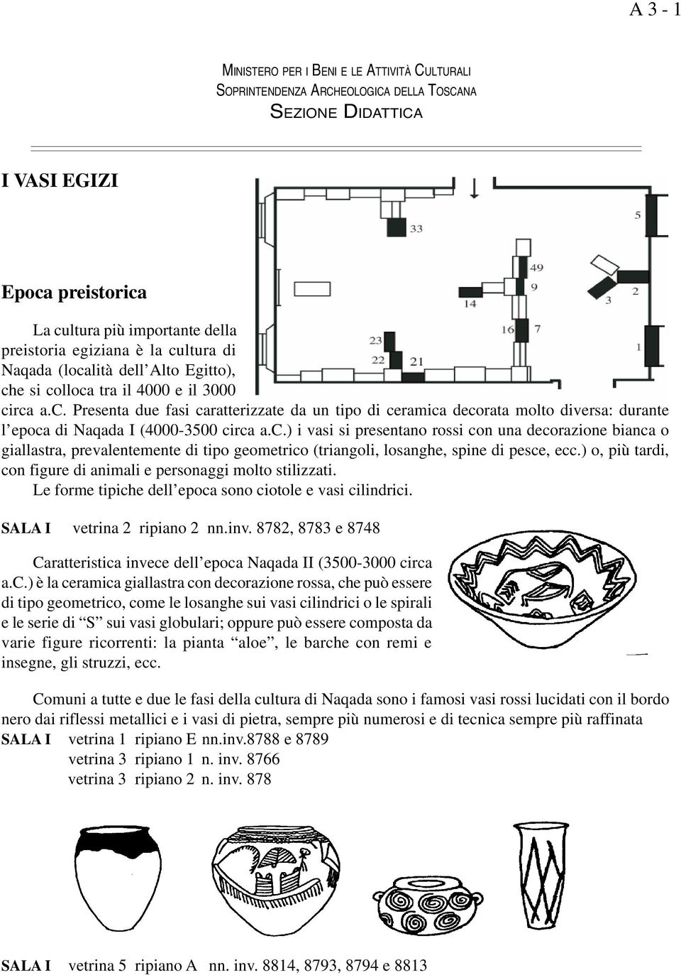 c.) i vasi si presentano rossi con una decorazione bianca o giallastra, prevalentemente di tipo geometrico (triangoli, losanghe, spine di pesce, ecc.