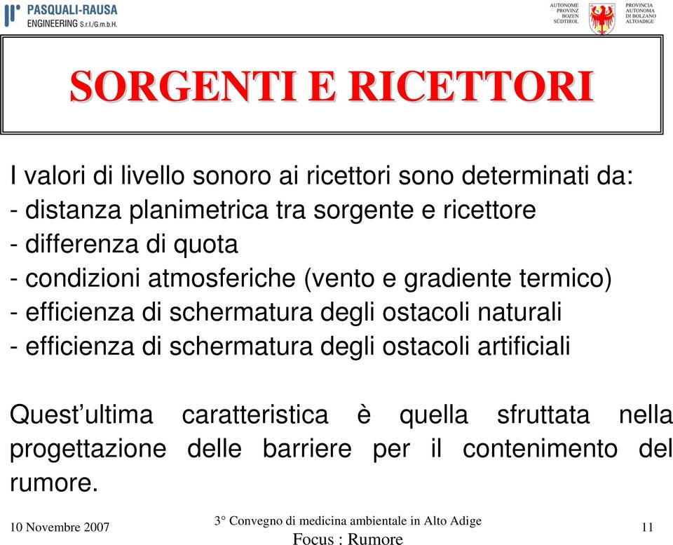 efficienza di schermatura degli ostacoli naturali - efficienza di schermatura degli ostacoli artificiali