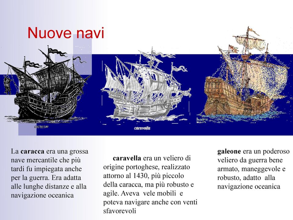 realizzato attorno al 1430, più piccolo della caracca, ma più robusto e agile.