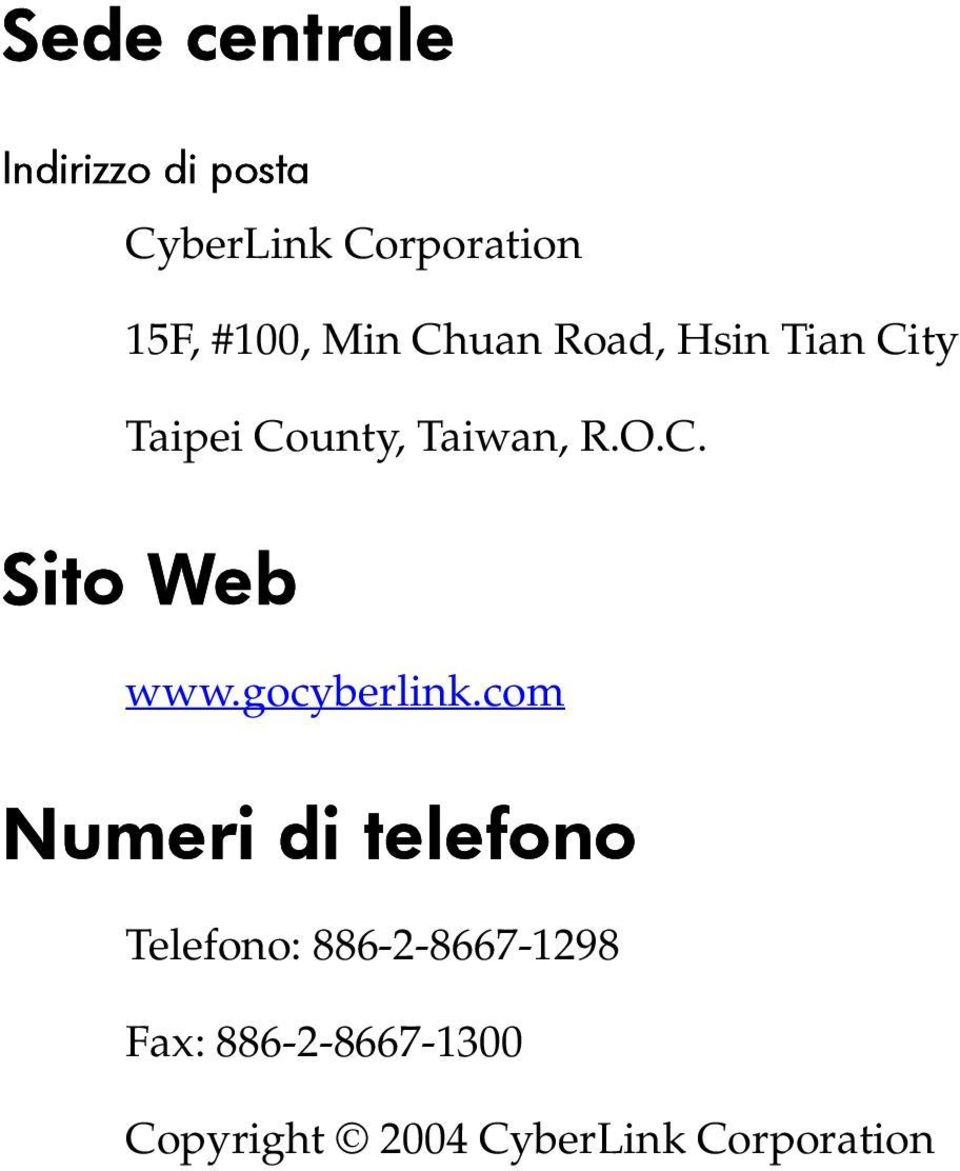 C. Sito Web www.gocyberlink.