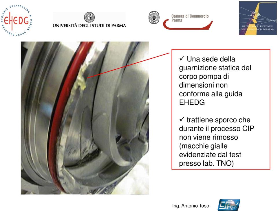 trattiene sporco che durante il processo CIP non