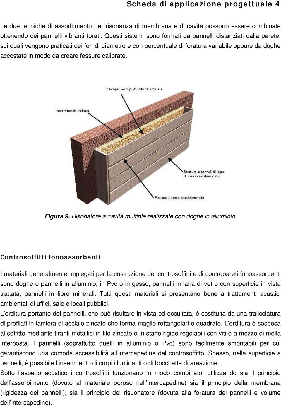 fessure calibrate. Figura 9. Risonatore a cavità multiple realizzate con doghe in alluminio.