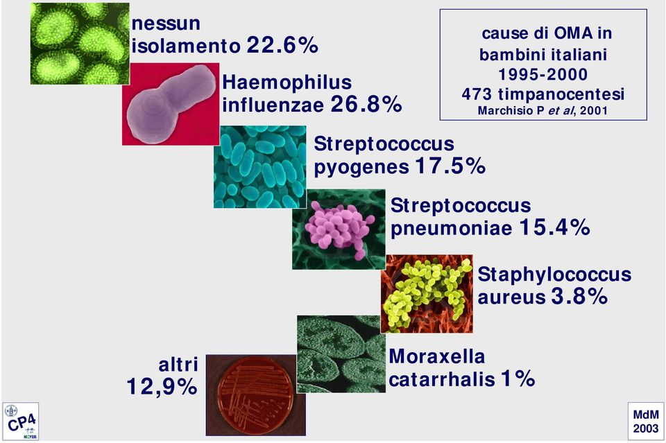 Marchisio P et al, 2001 Streptococcus pyogenes 17.