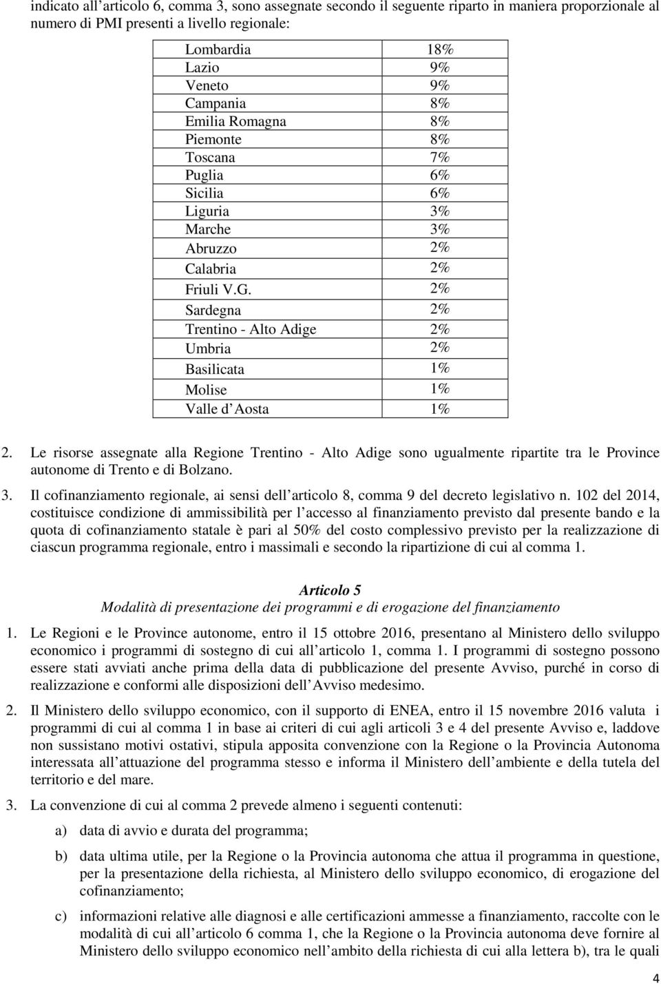 2% Sardegna 2% Trentino - Alto Adige 2% Umbria 2% Basilicata 1% Molise 1% Valle d Aosta 1% 2.