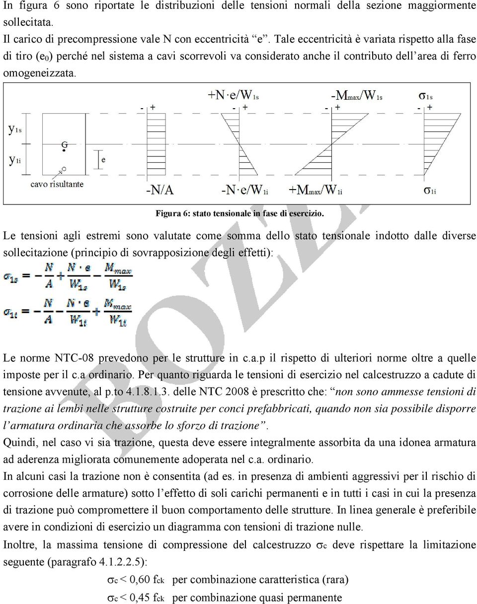 Figura 6: stato tensionale in fase di esercizio.