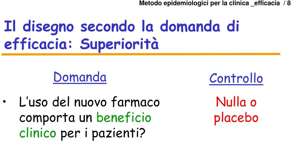 Superiorità Domanda L uso del nuovo farmaco comporta