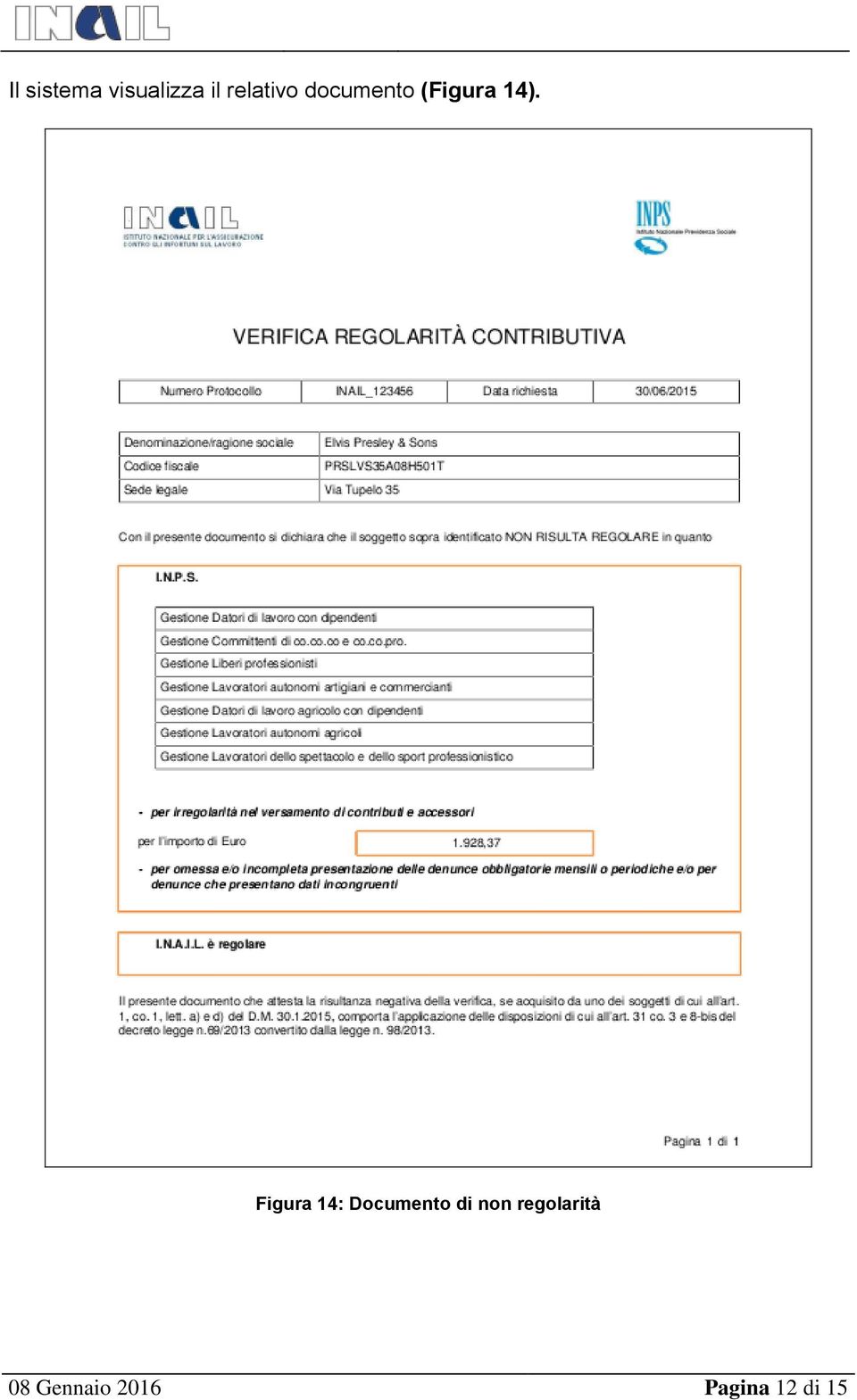 Figura 14: Documento di non