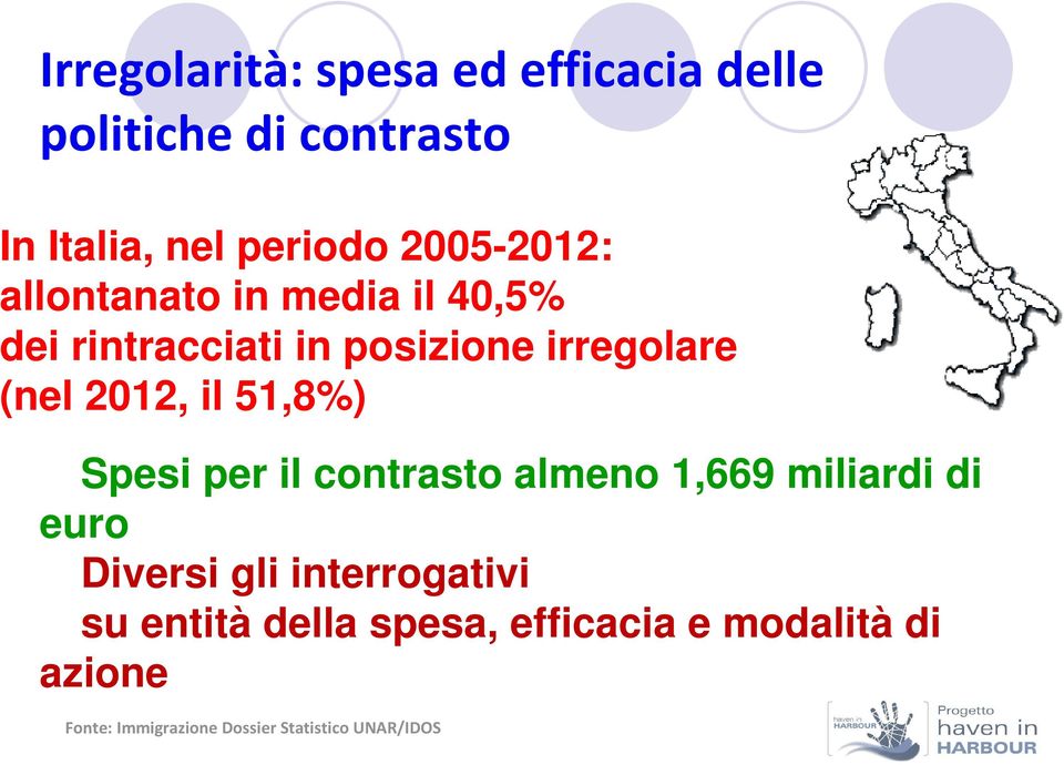 il 51,8%) Spesi per il contrasto almeno 1,669 miliardi di euro Diversi gli interrogativi su