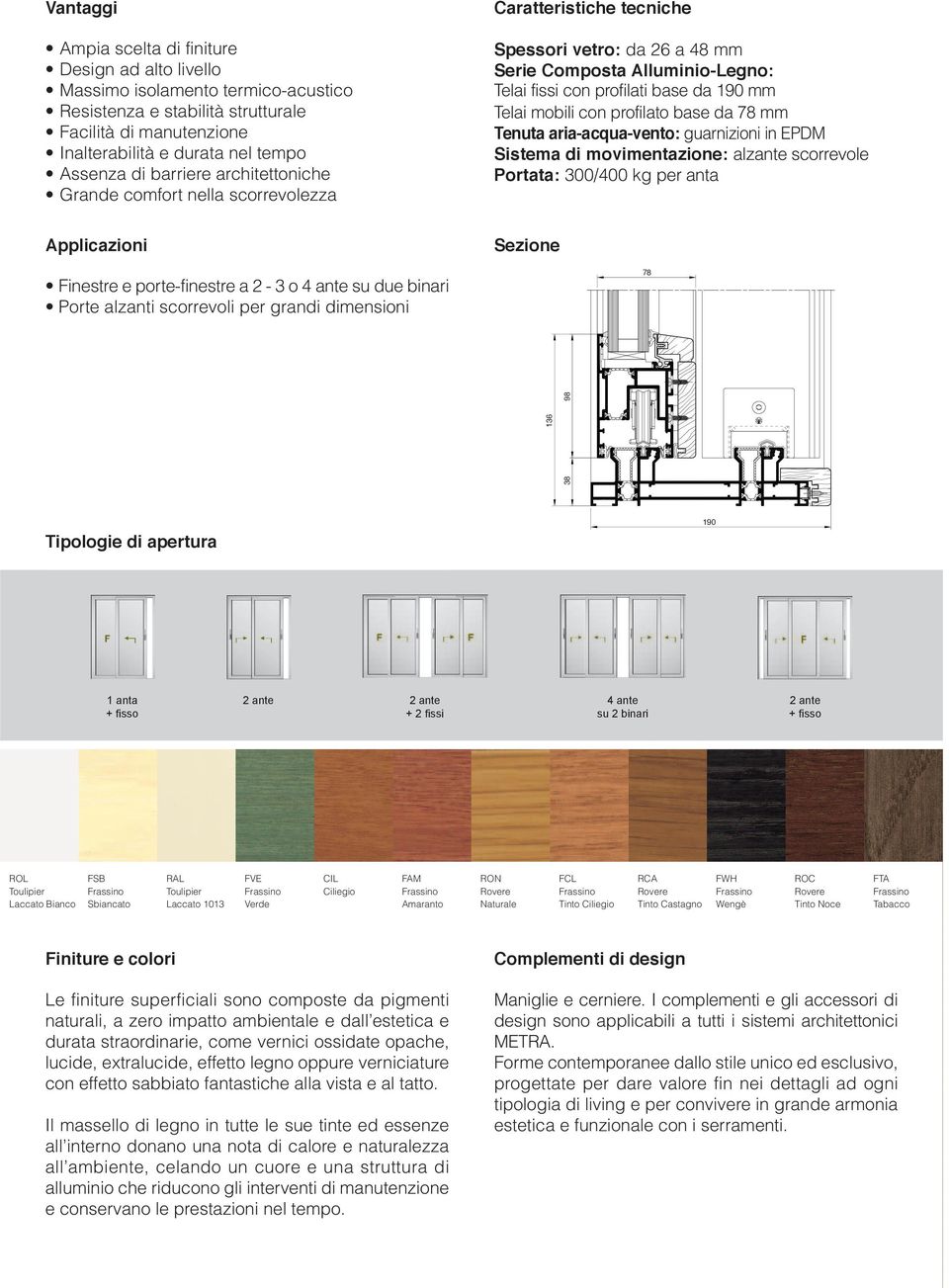 Massimo isolamento termico-acustico Resistenza e stabilità strutturale Facilità di manutenzione Inalterabilità e durata nel tempo Assenza di barriere architettoniche Grande comfort nella