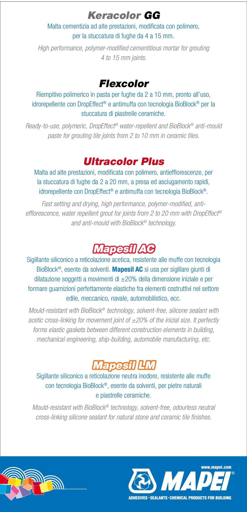 Flexcolor Riempitivo polimerico in pasta per fughe da 2 a 10 mm, pronto all uso, idrorepellente con DropEffect e antimuffa con tecnologia BioBlock per la stuccatura di piastrelle ceramiche.