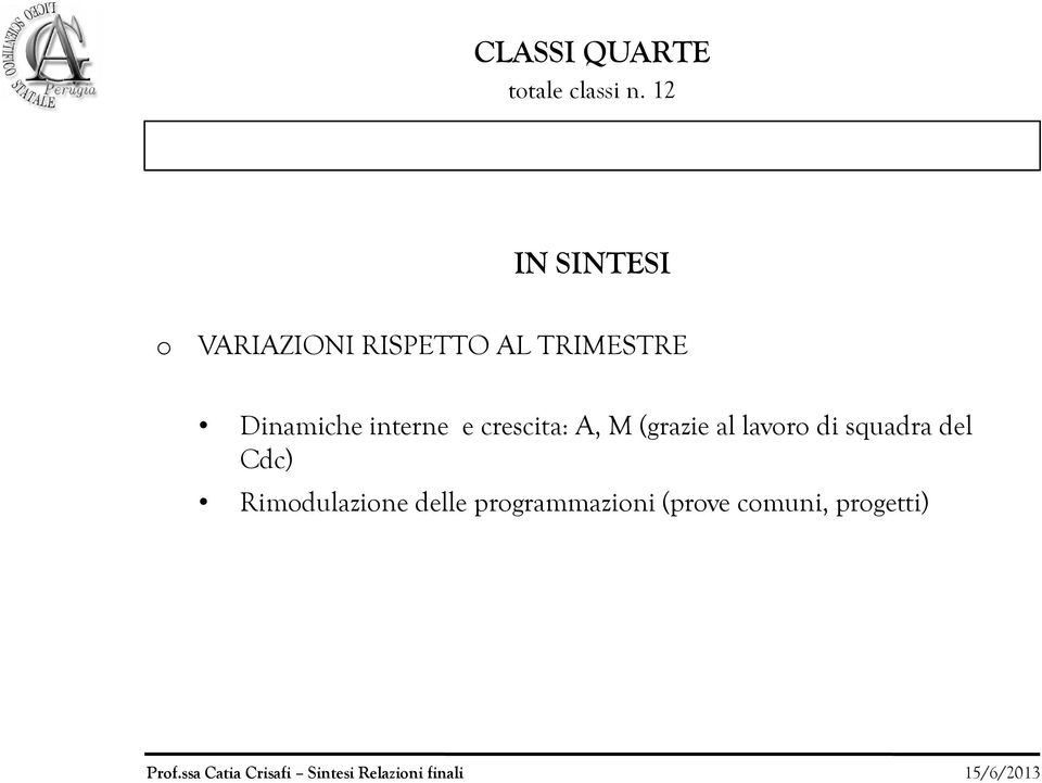 Dinamiche interne e crescita: A, M (grazie al