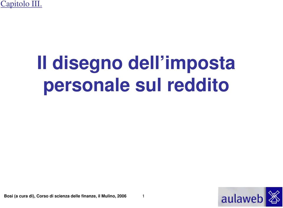 personale sul reddito Bosi (a