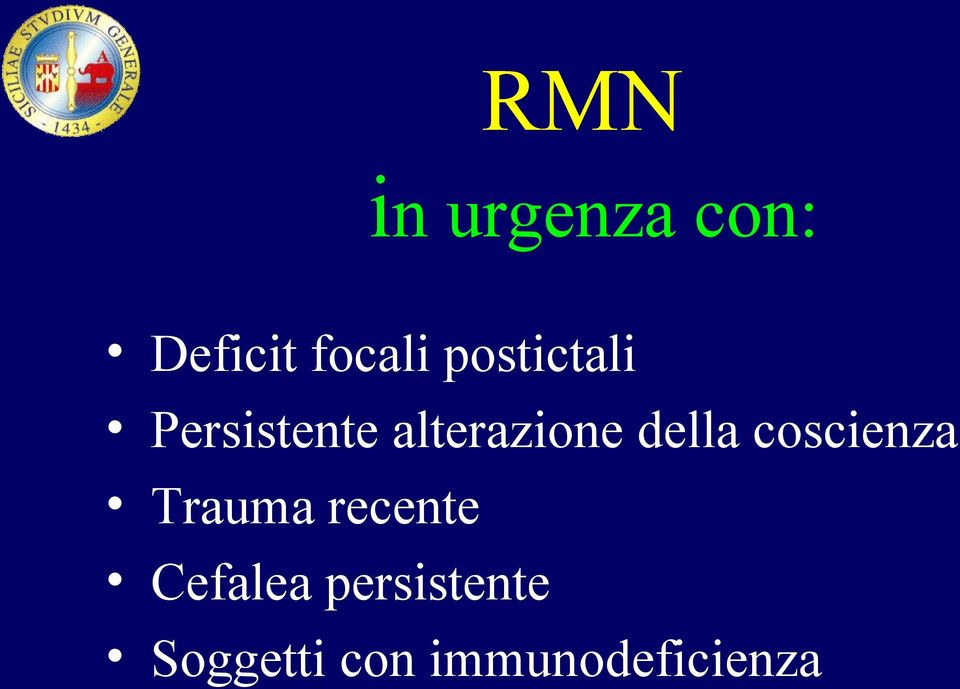 della coscienza Trauma recente