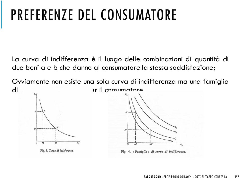 Ovviamente non esiste una sola curva di indifferenza ma una famiglia di curve di