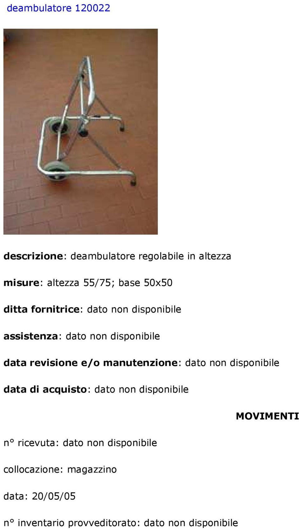 50x50 n ricevuta: dato non disponibile data: