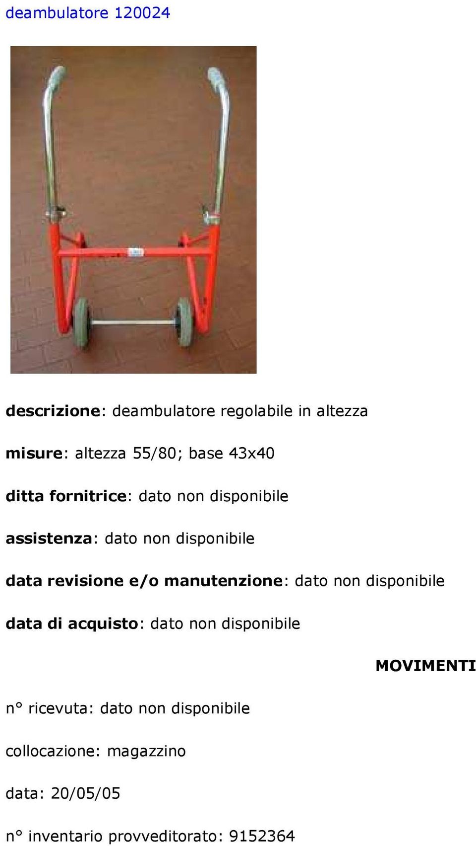 base 43x40 n ricevuta: dato non disponibile