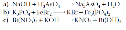 Bilanciare le seguenti equazioni chimiche: