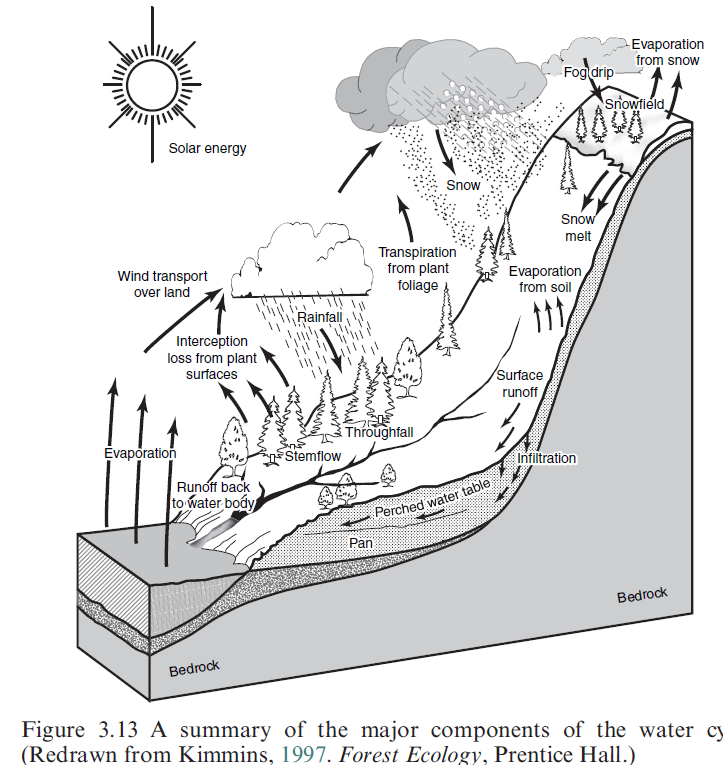 Ciclo idrologico Il motore che alimenta il ciclo idrologico è la radiazione solare L energia radiante è in grado di far passare l'acqua dallo stato solido allo stato liquido e dallo stato liquido a