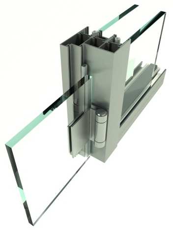 GUIDA TECNICA porte- tipologia con profilo a tre vie Porta a battente - filo lucido particolare A detail A Porta a battente monolitica da pavimento a soffitto, con anta in vetro temprato spessore