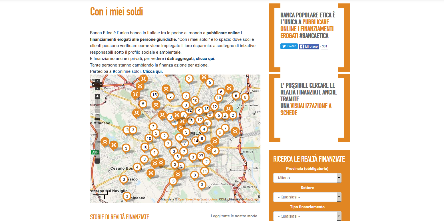 LA TRASPARENZA FINANZIAMENTI ONLINE Siamo l'unica banca in Italia a pubblicare sul sito tutti i finanziamenti accordati a persone giuridiche Rendicontiamo