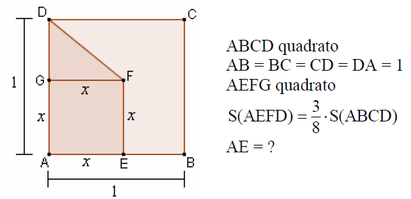 Un quadrato ABCD ha lato unitario.