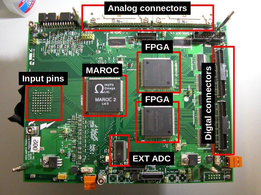 La MAROC board ASIC con uscite analogiche e digitali Amplificatore con gain regolabile (tramite le FPGA) 2