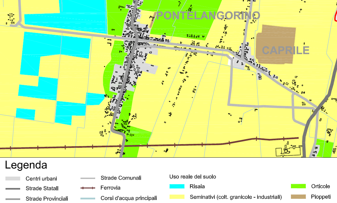 Oltre a ciò, dalla Tavola 0.14 Uso reale del suolo del PSC del Comune di Codigoro si può osservare come l area di studio sia inserita all interno del centro urbano di Pontelangorino (Figura 2-2).