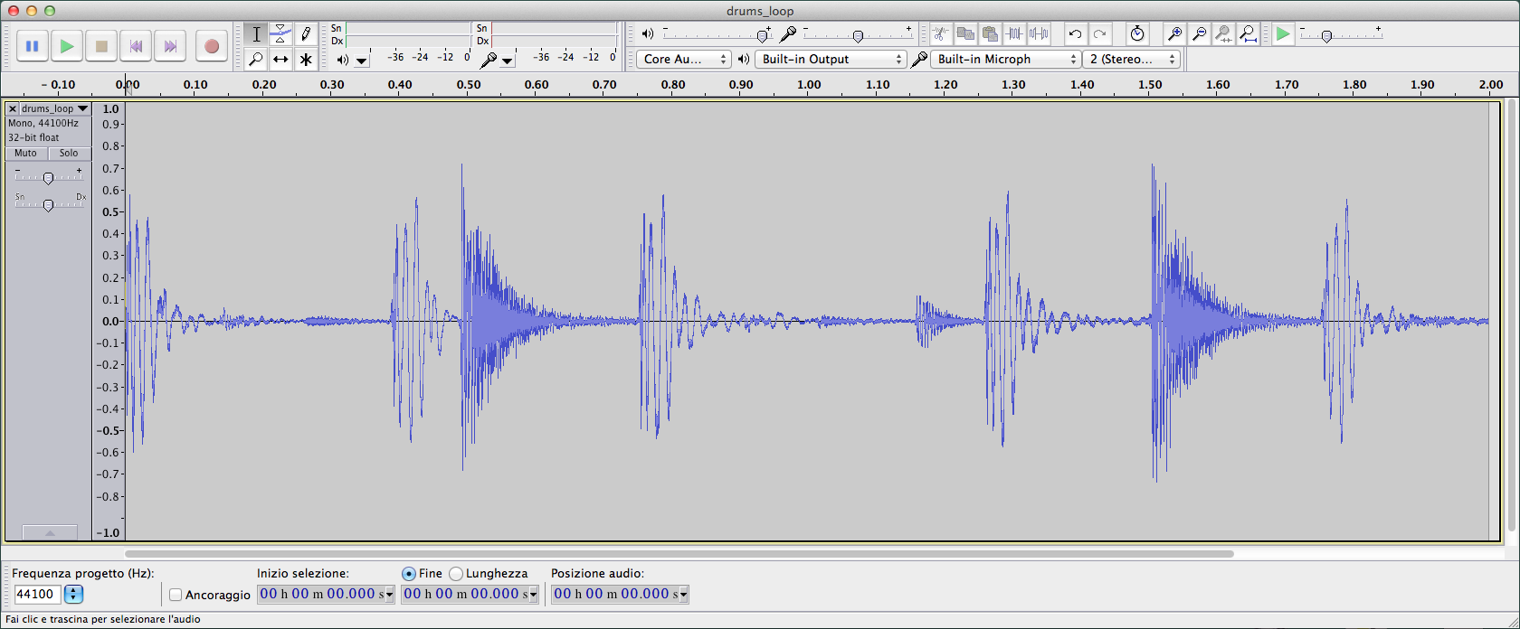 Audacity 2.0.5 Audacity è un editor di segnale audio.