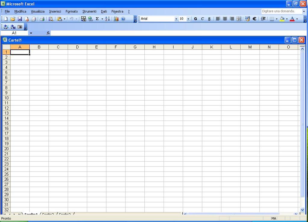 Abbiamo, quindi, avviato Excel.