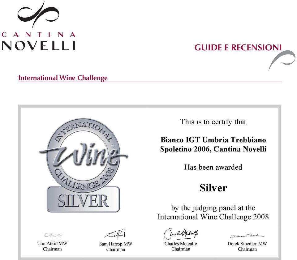 awarded Silver by the judging panel at the International Wine