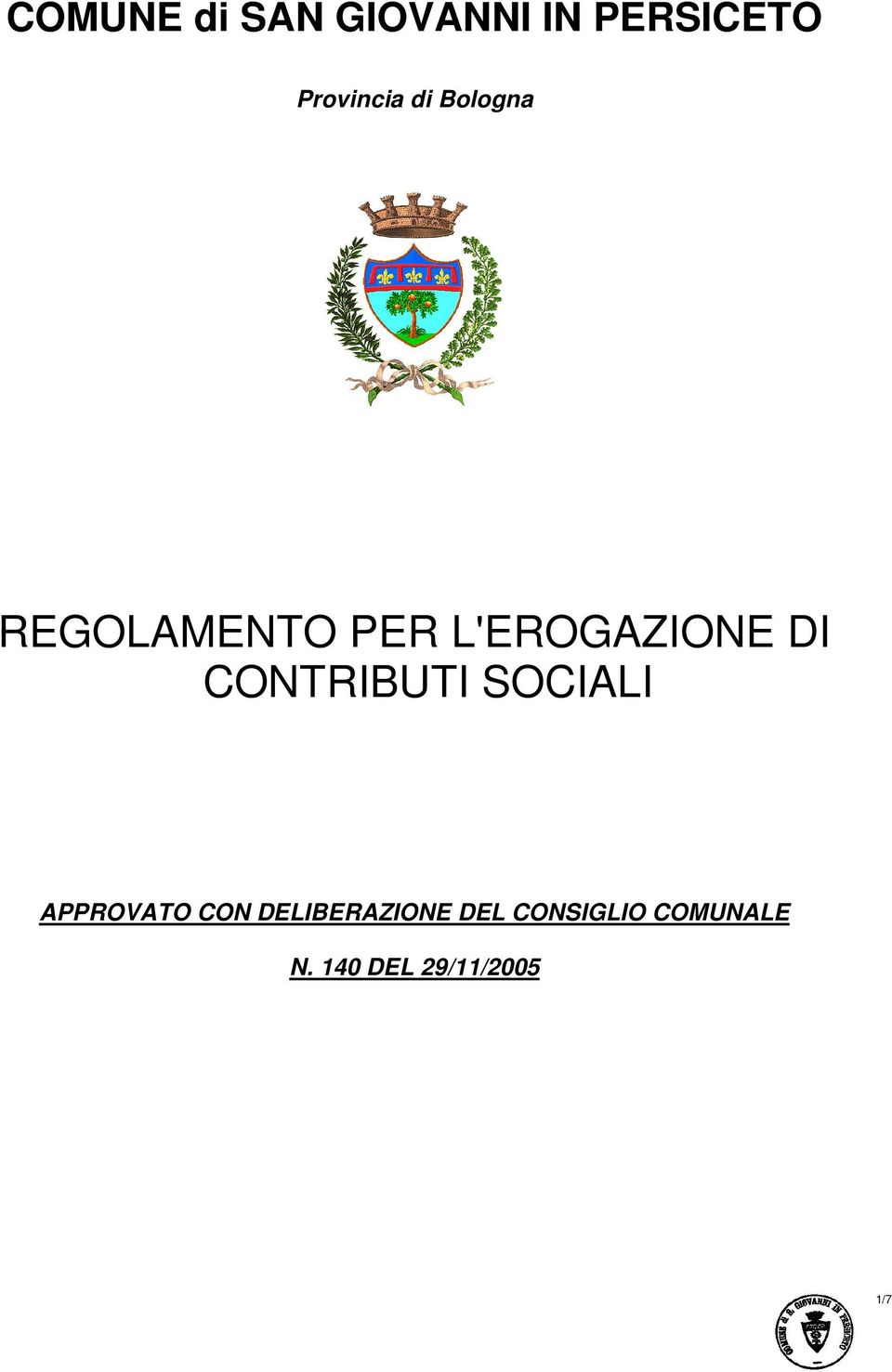 CONTRIBUTI SOCIALI APPROVATO CON