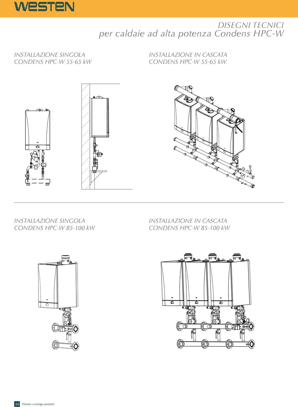 CASCATA CONDENS -W 55-65 kw INSTALLAZIONE SINGOLA CONDENS -W