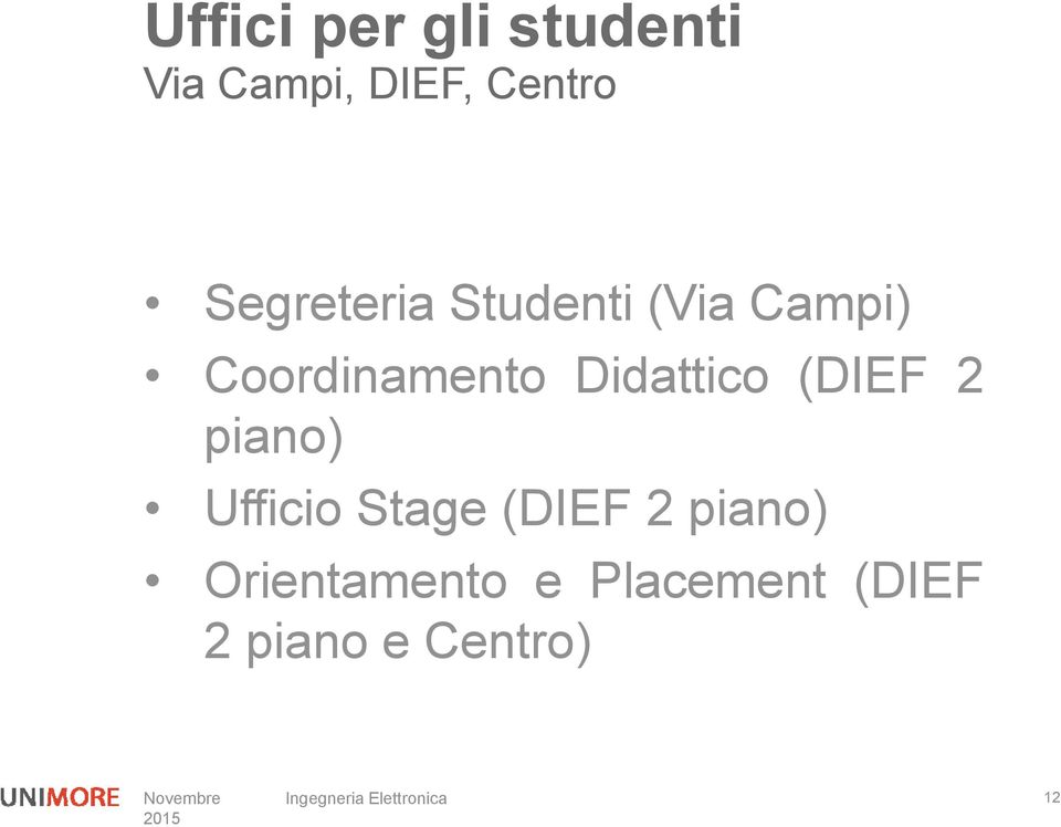 Didattico (DIEF 2 piano) Ufficio Stage (DIEF 2