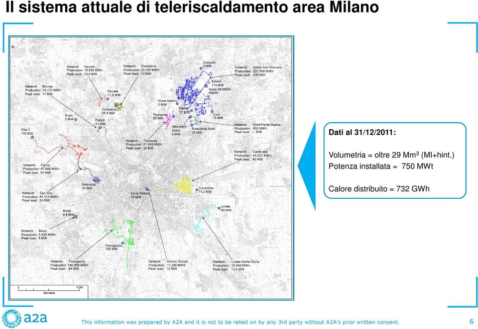 ) Potenza installata = 750 MWt Calore distribuito = 732 GWh This