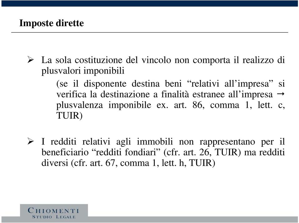 plusvalenza imponibile ex. art. 86, comma 1, lett.