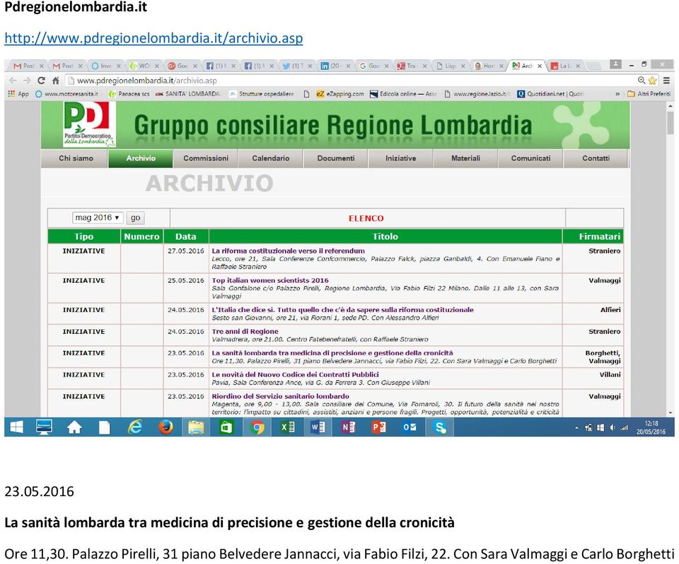 2016 La sanità lombarda tra medicina di precisione e gestione