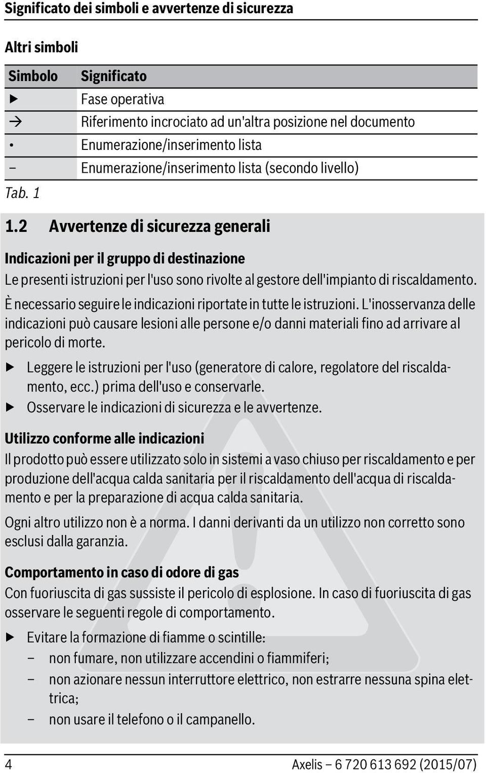 2 Avvertenze di sicurezza generali Indicazioni per il gruppo di destinazione Le presenti istruzioni per l'uso sono rivolte al gestore dell'impianto di riscaldamento.