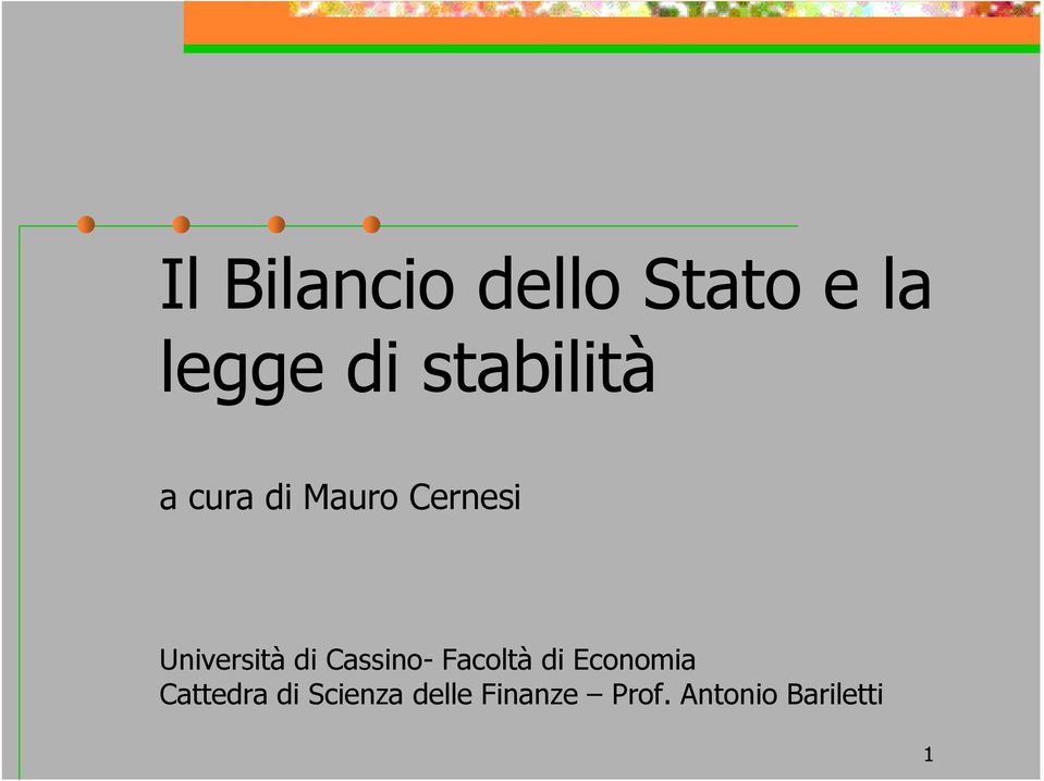 Università di Cassino- Facoltà di Economia