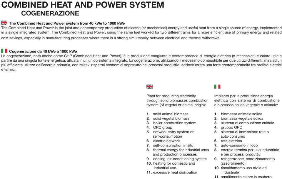 The Combined Heat and Power, using the same fuel worked for two different aims for a more efficient use of primary energy and related cost savings, especially in manufacturing processes where there