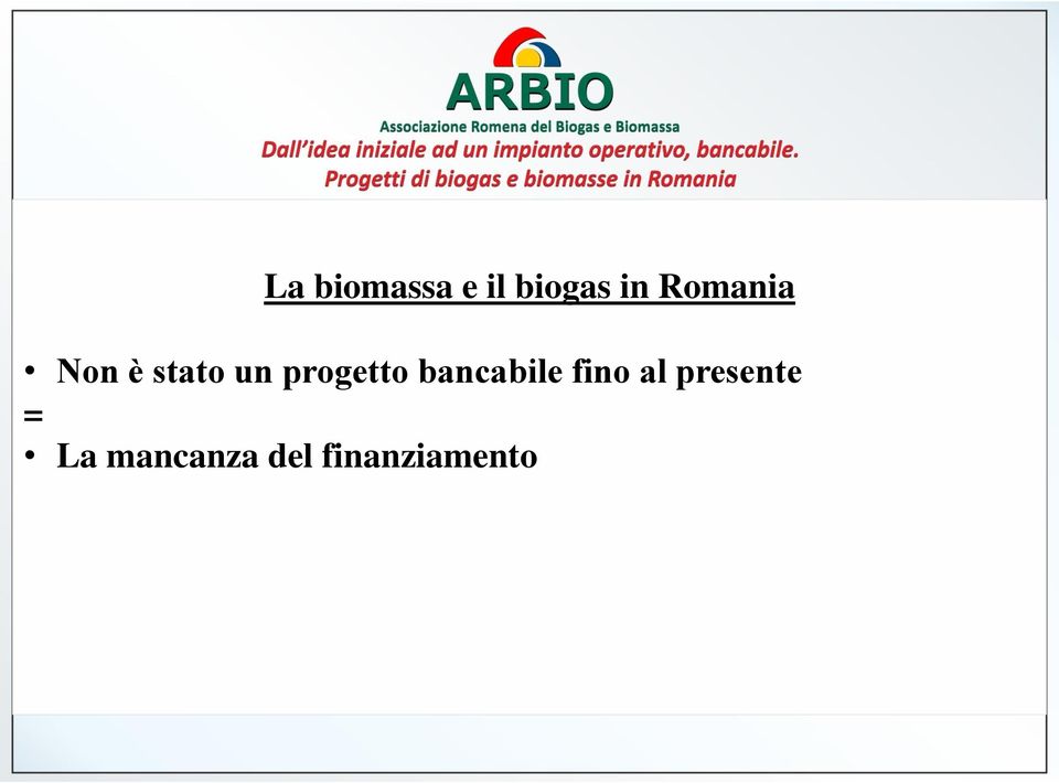 progetto bancabile fino al