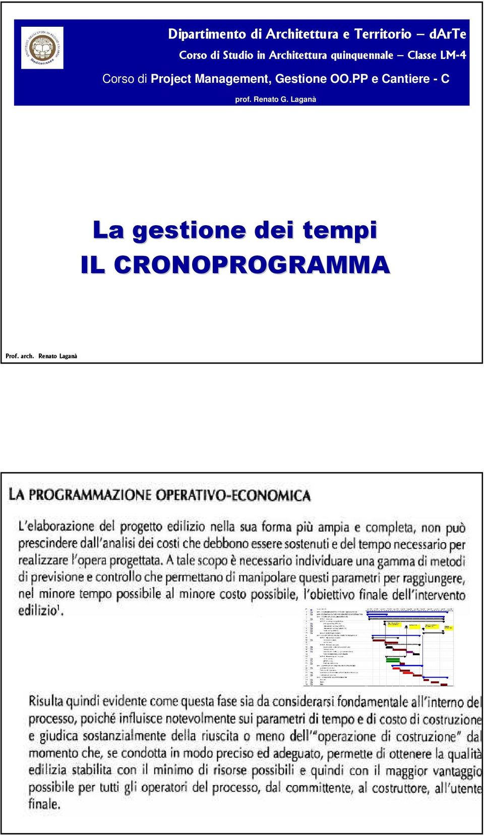 Project Management, Gestione OO.PP e Cantiere - C prof.