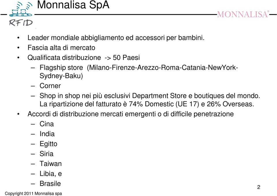 (Milano-Firenze-Arezzo-Roma-Catania-NewYork- Sydney-Baku) Corner Shop in shop nei più esclusivi Department Store e