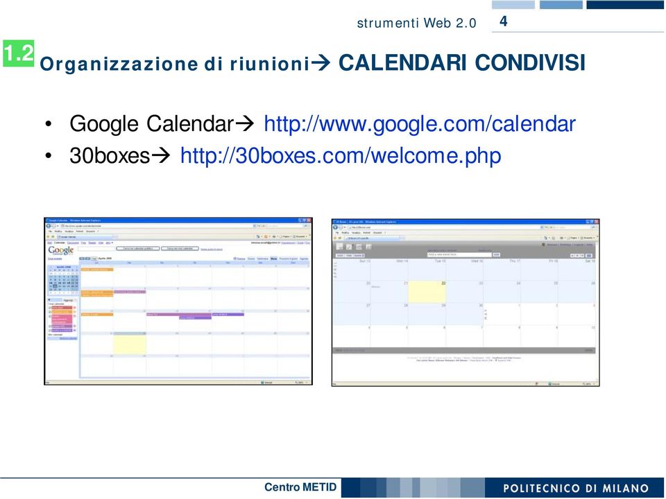 CONDIVISI Google Calendar http://www.