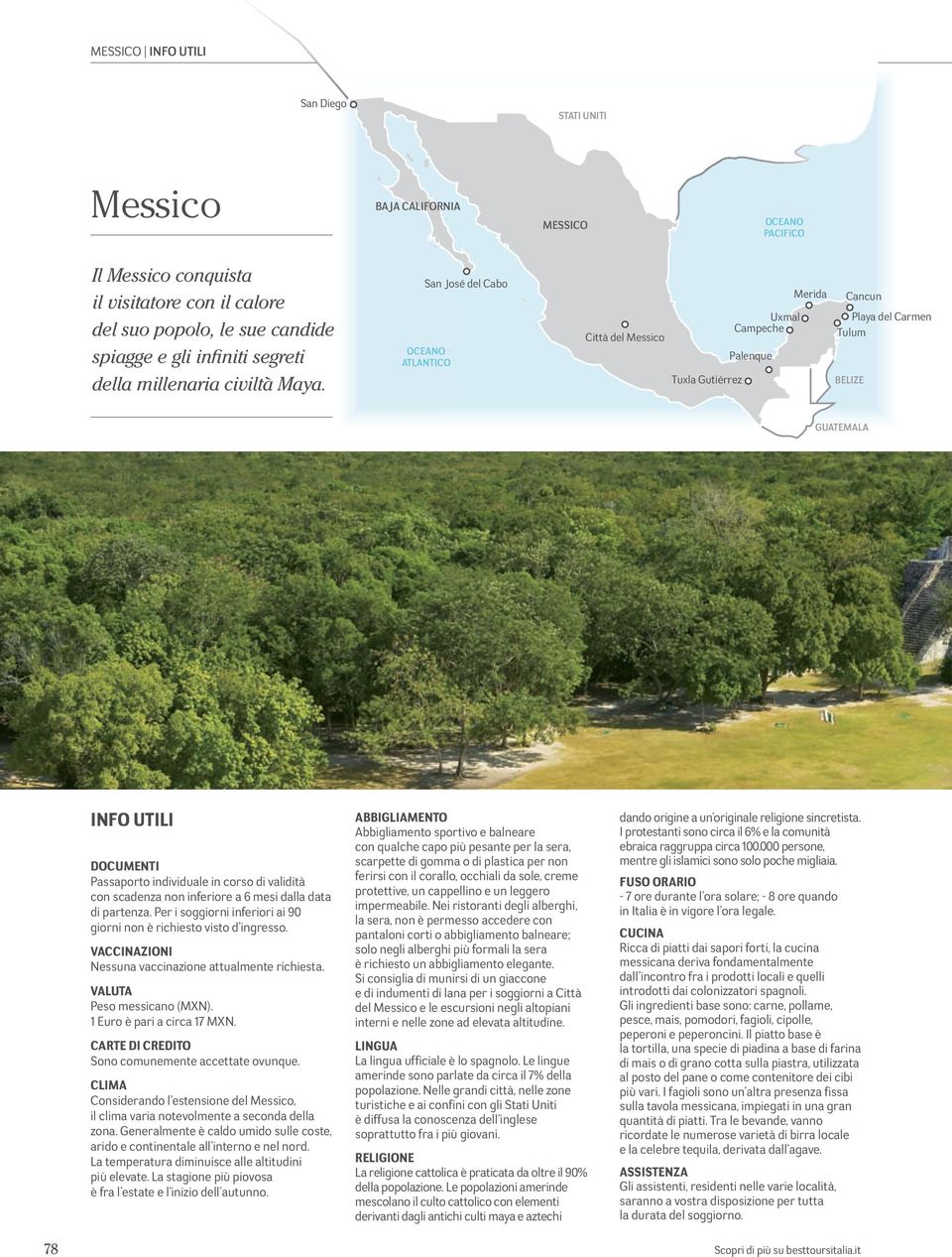 San José del Cabo OCEANO ATLANTICO Città del Messico Merida Uxmal Campeche Palenque Tuxla Gutiérrez Cancun Playa del Carmen Tulum BELIZE GUATEMALA INFO UTILI DOCUMENTI Passaporto individuale in corso