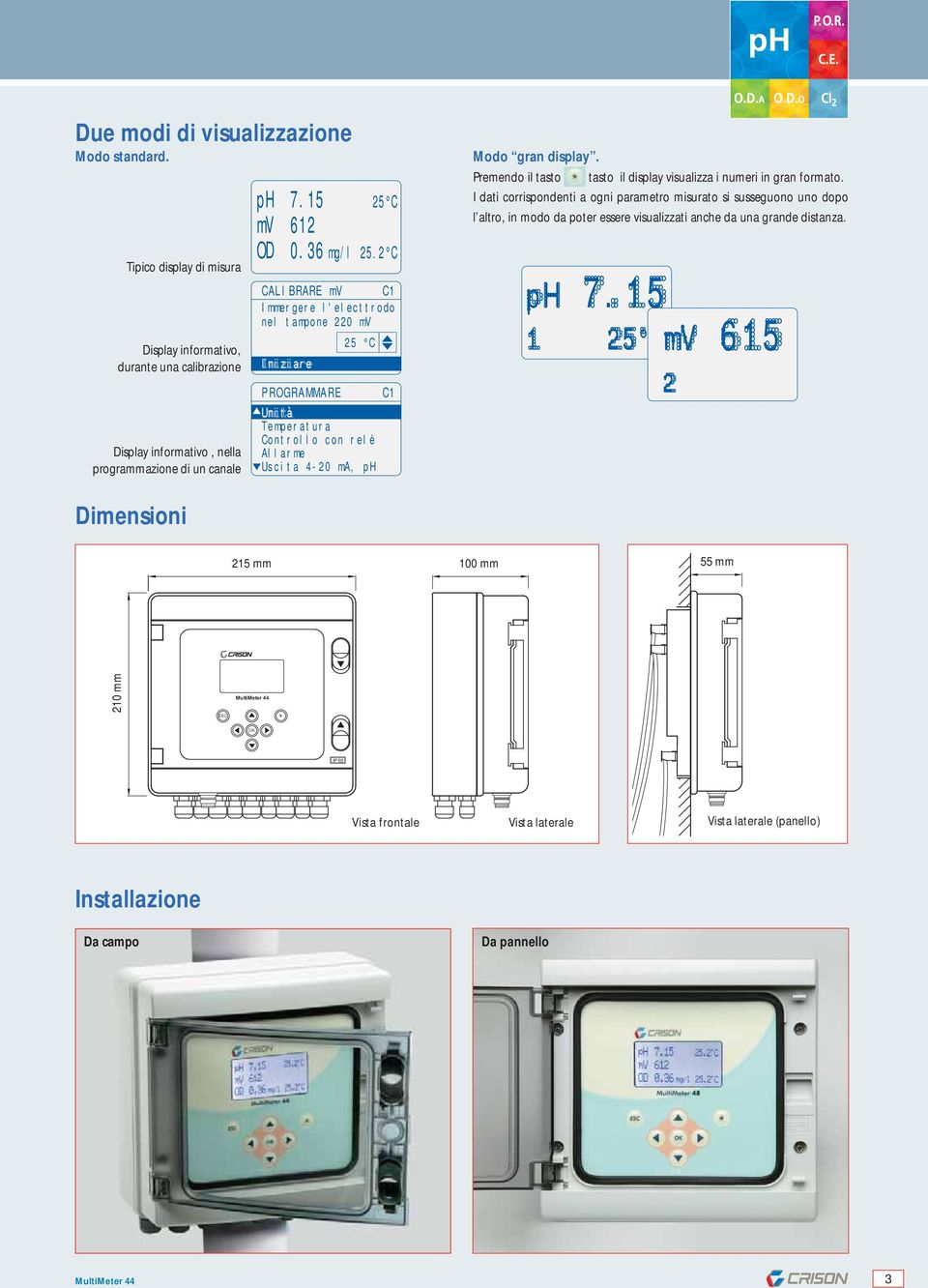 Premendo il tasto tasto il display visualizza i numeri in gran formato.