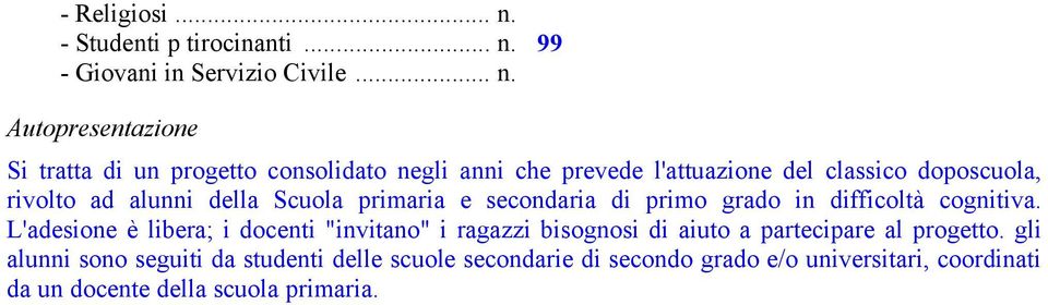 99 - Giovani in Servizio Civile... n.