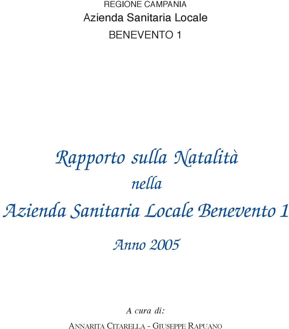 Azienda Sanitaria Locale Benevento 1 Anno